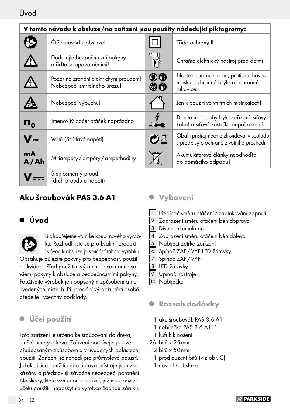 Parkside PAS 3.6 A1 User Manual | Page 34 / 58