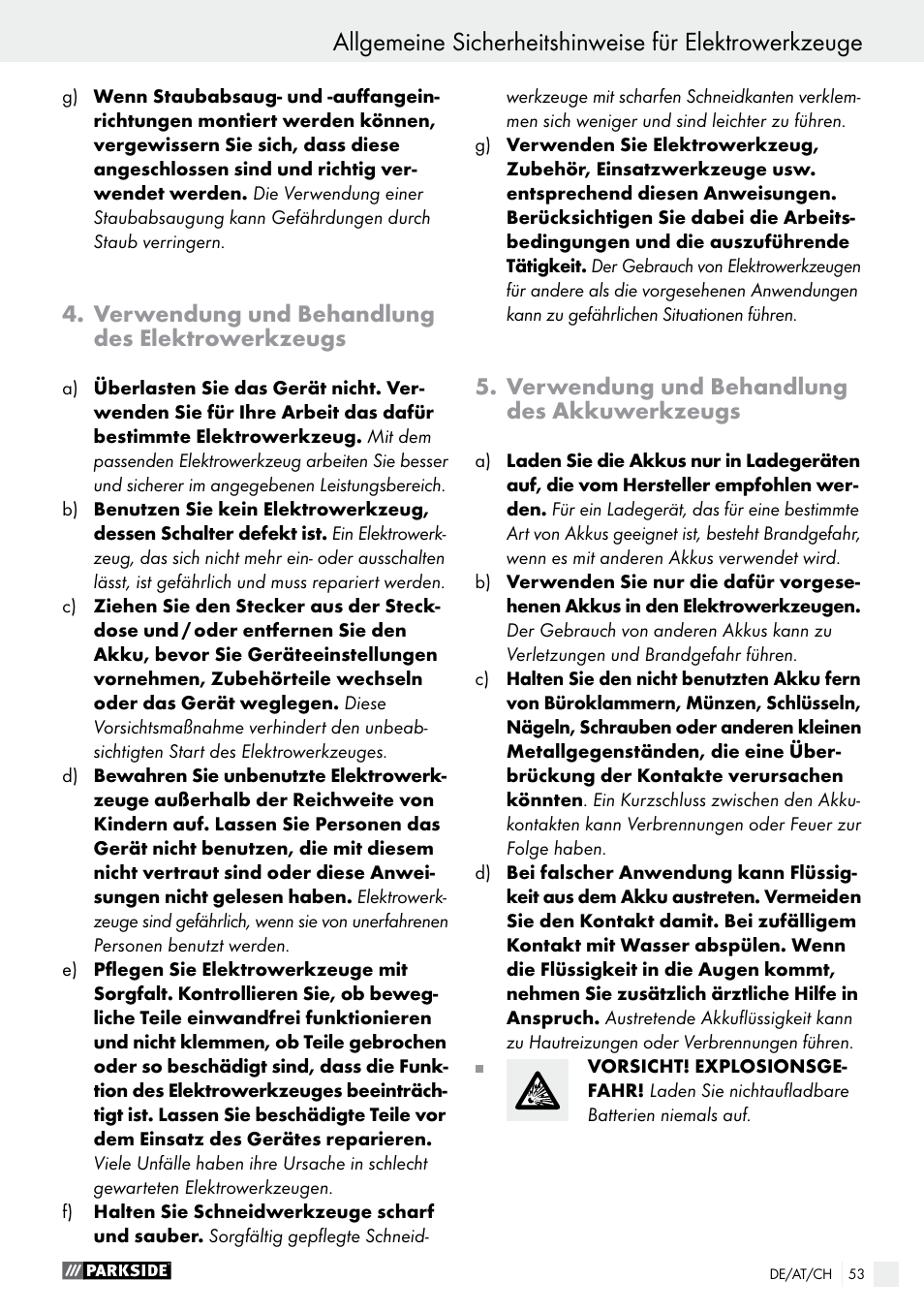Parkside PAS 3.6 A1 User Manual | Page 53 / 58