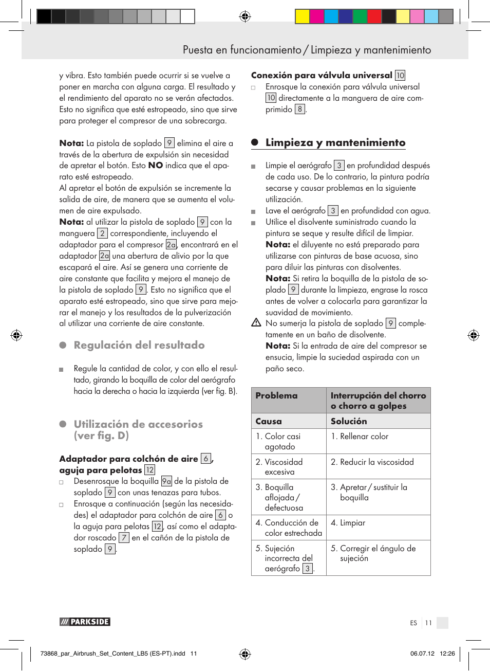 Regulación del resultado, Utilización de accesorios (ver fig. d), Limpieza y mantenimiento | Parkside PABK 60 A1 User Manual | Page 11 / 45