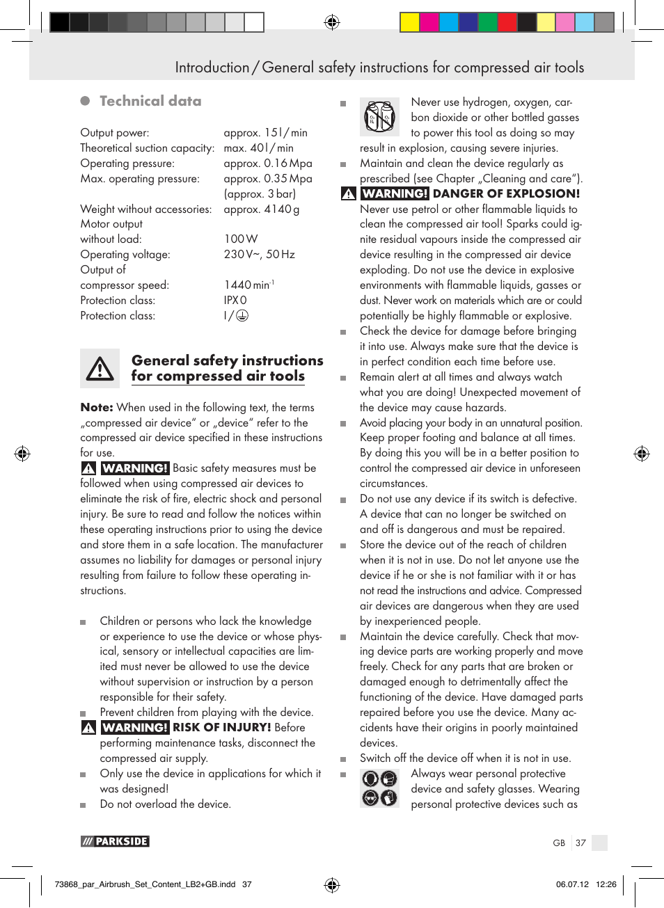 Introduction, Technical data | Parkside PABK 60 A1 User Manual | Page 37 / 44