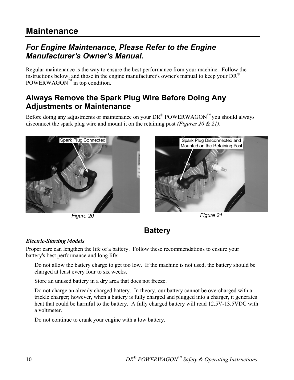 Maintenance, Battery | Country Home Products SUBURBANTM User Manual | Page 16 / 36