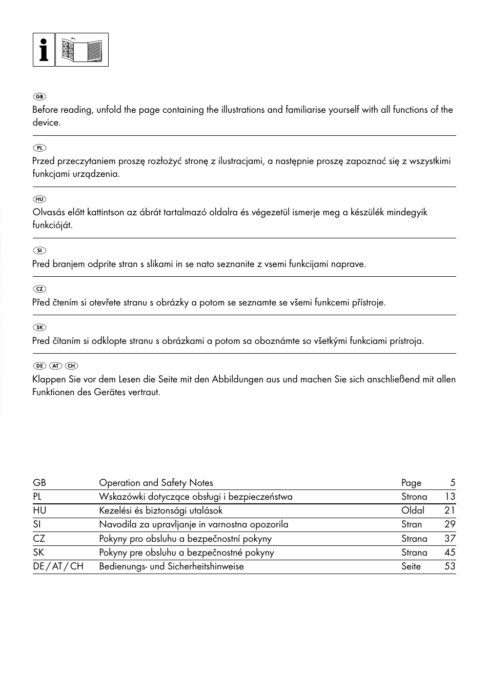 Parkside PDFP 500 A1 User Manual | Page 2 / 61