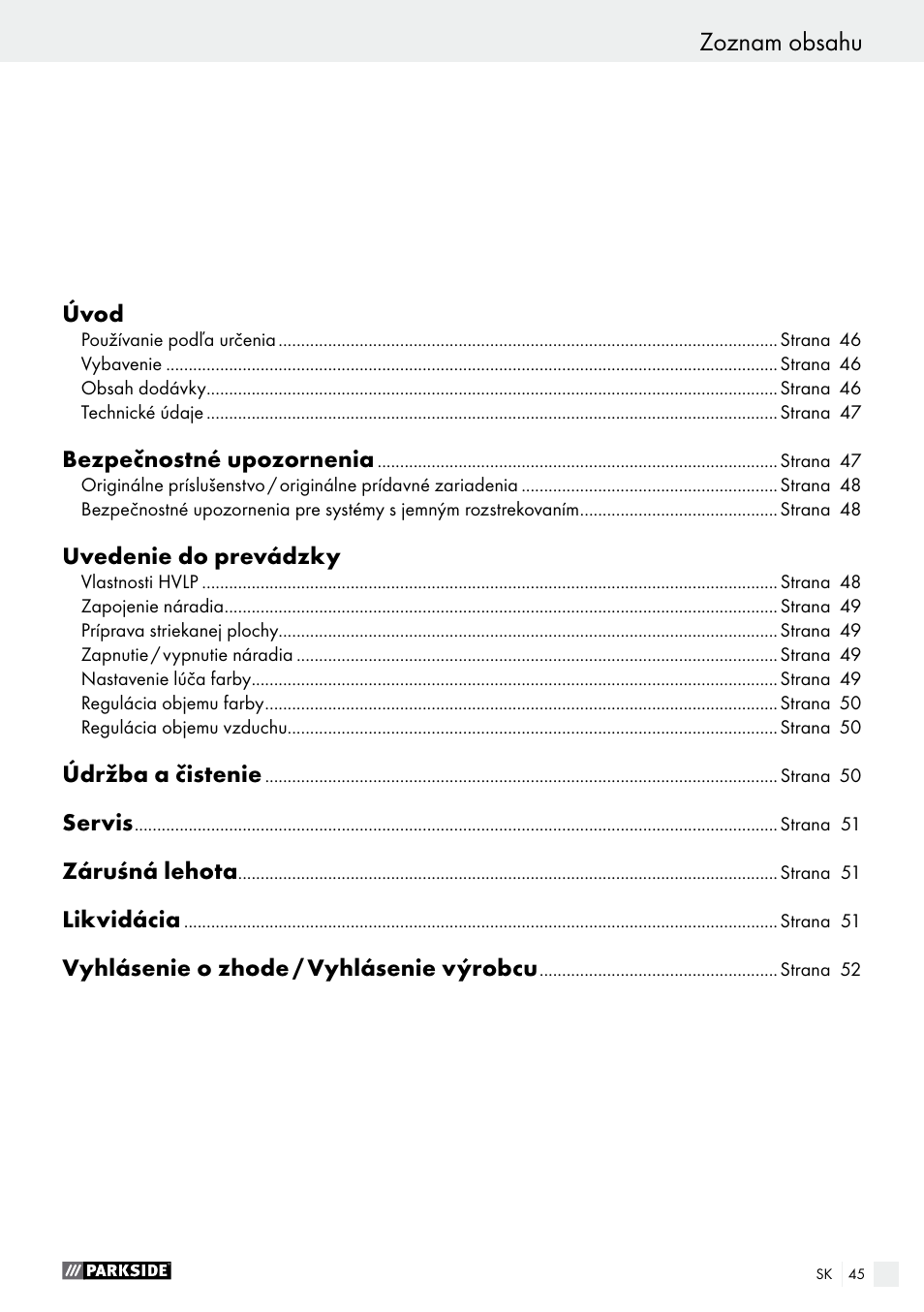 Parkside PDFP 500 A1 User Manual | Page 45 / 61