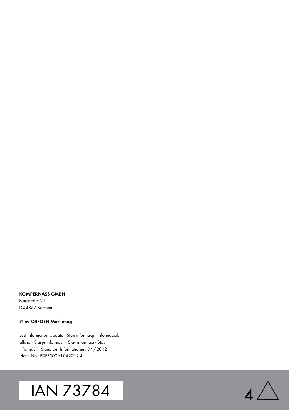 Parkside PDFP 500 A1 User Manual | Page 61 / 61