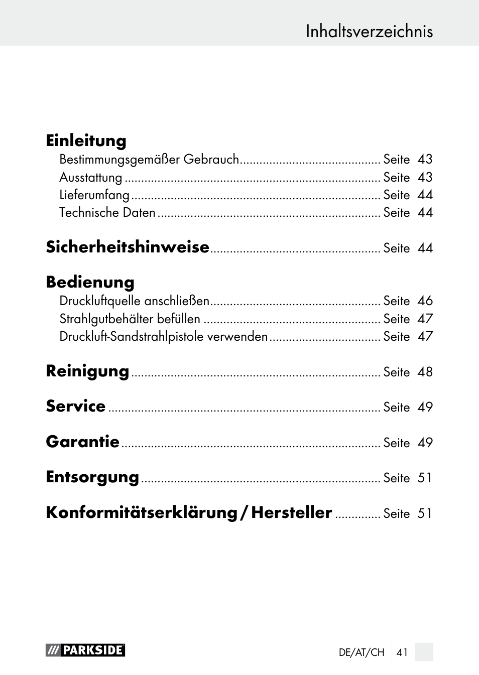 Parkside PDSP 1000 A1 User Manual | Page 41 / 53