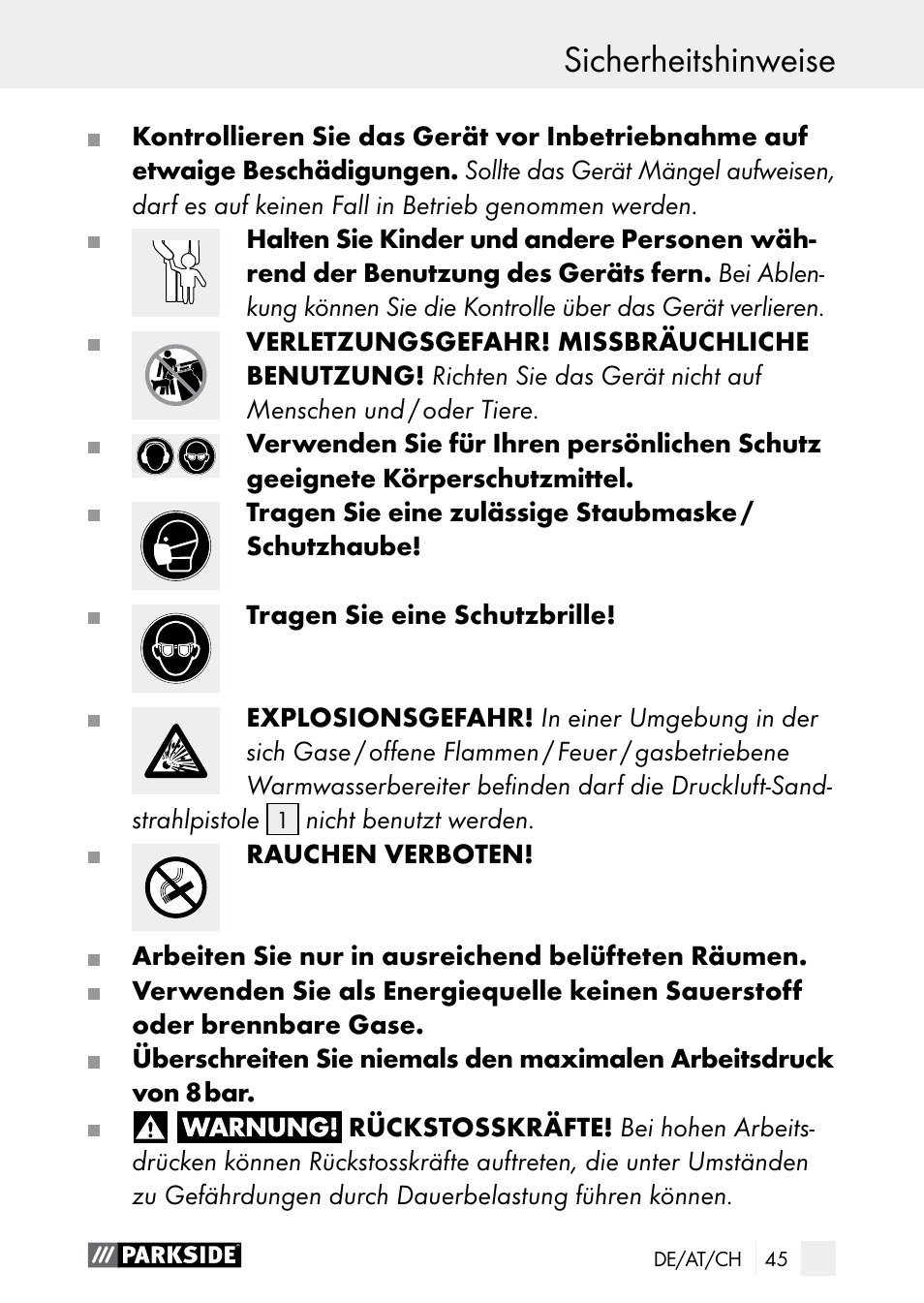 Parkside PDSP 1000 A1 User Manual | Page 45 / 53