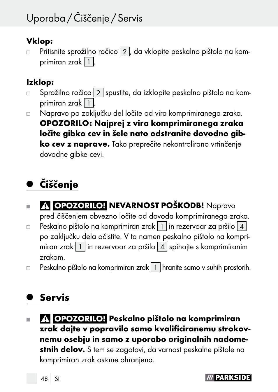 Garancija uporaba / čiščenje / servis, Čiščenje, Servis | Parkside PDSP 1000 A1 User Manual | Page 48 / 89