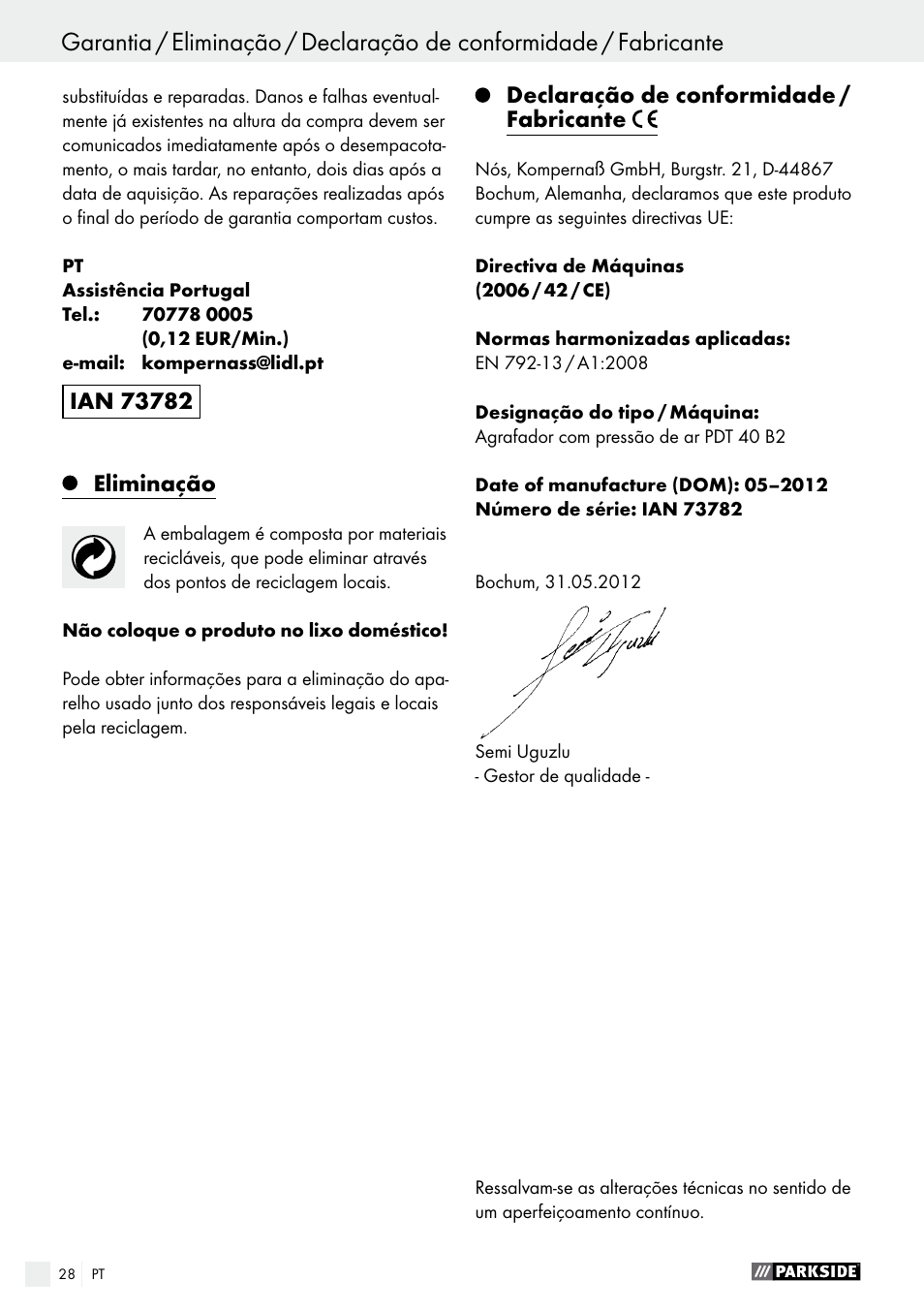 Parkside PDT 40 B2 User Manual | Page 28 / 45