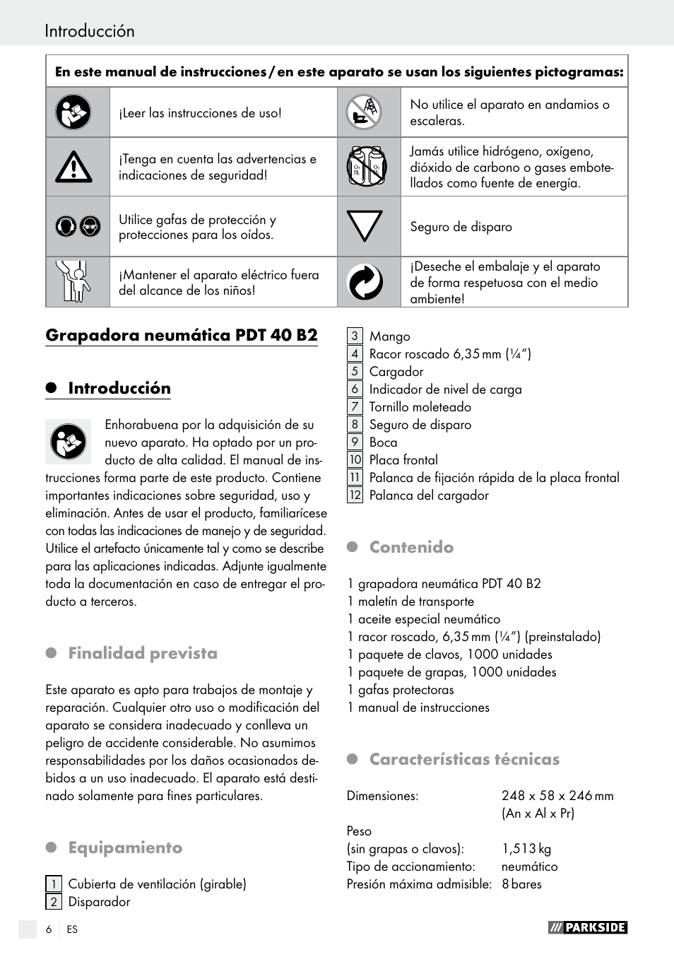 Parkside PDT 40 B2 User Manual | Page 6 / 45