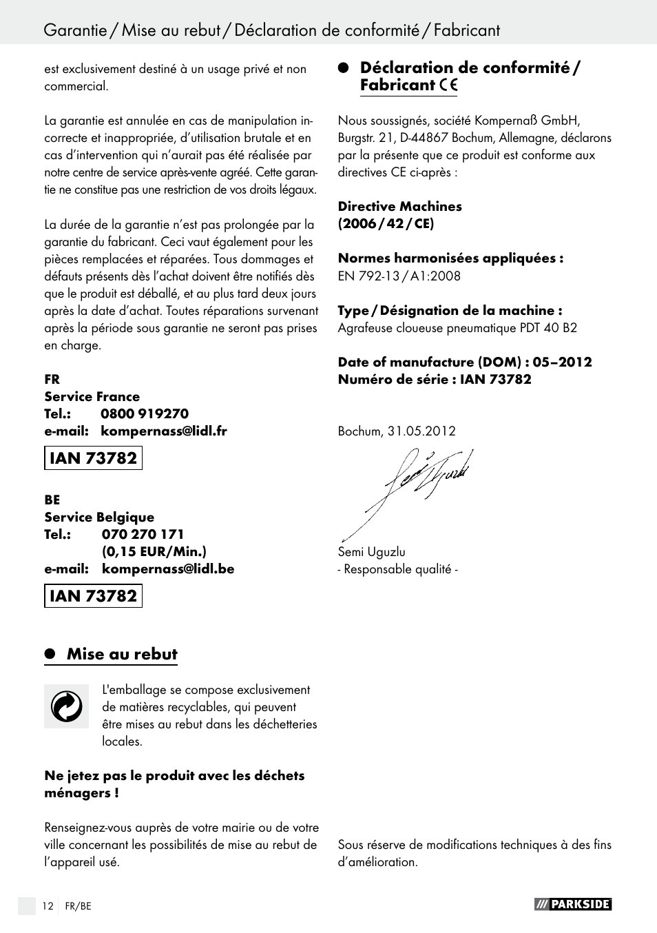 Parkside PDT 40 B2 User Manual | Page 12 / 37