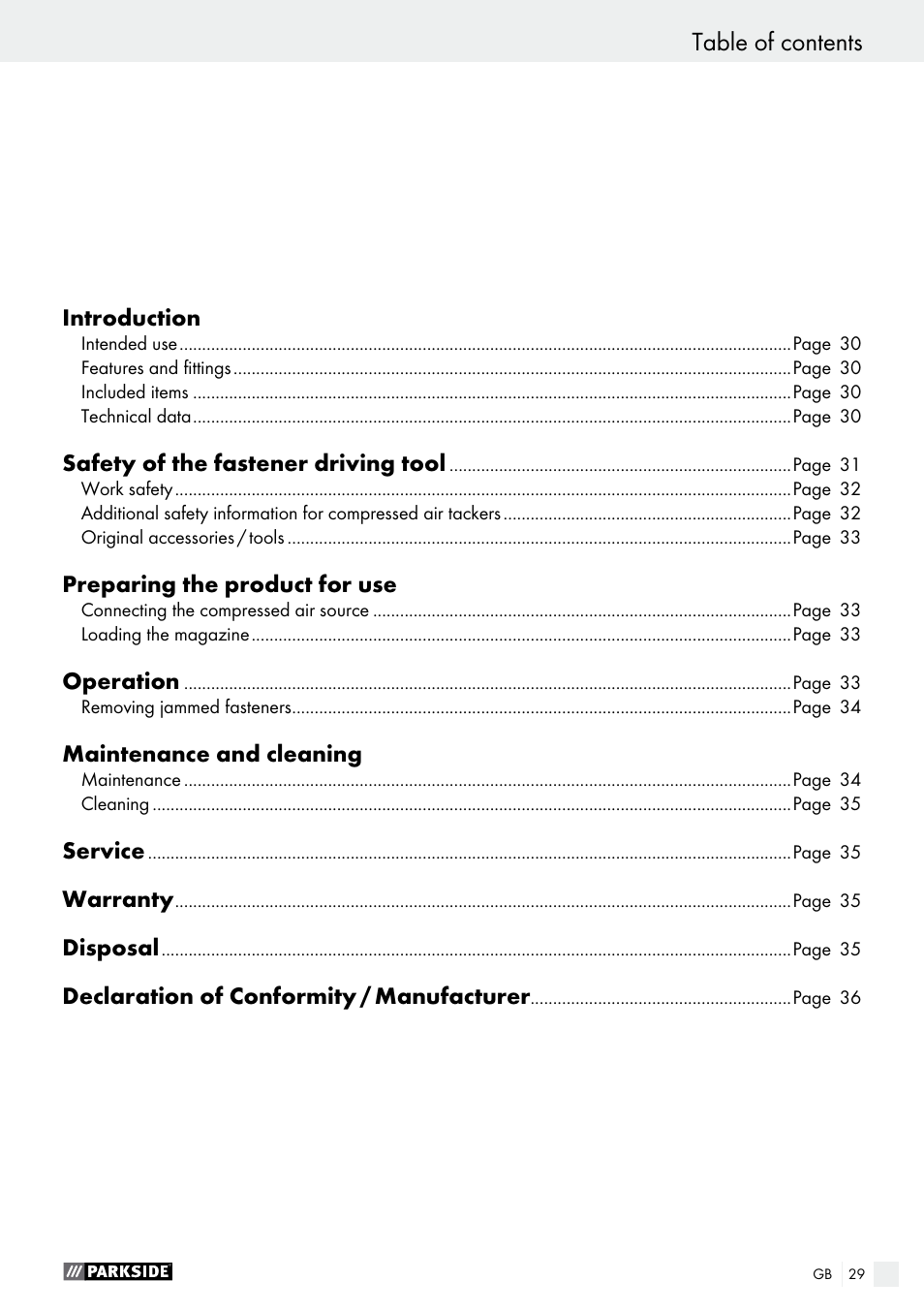 Parkside PDT 40 B2 User Manual | Page 29 / 37