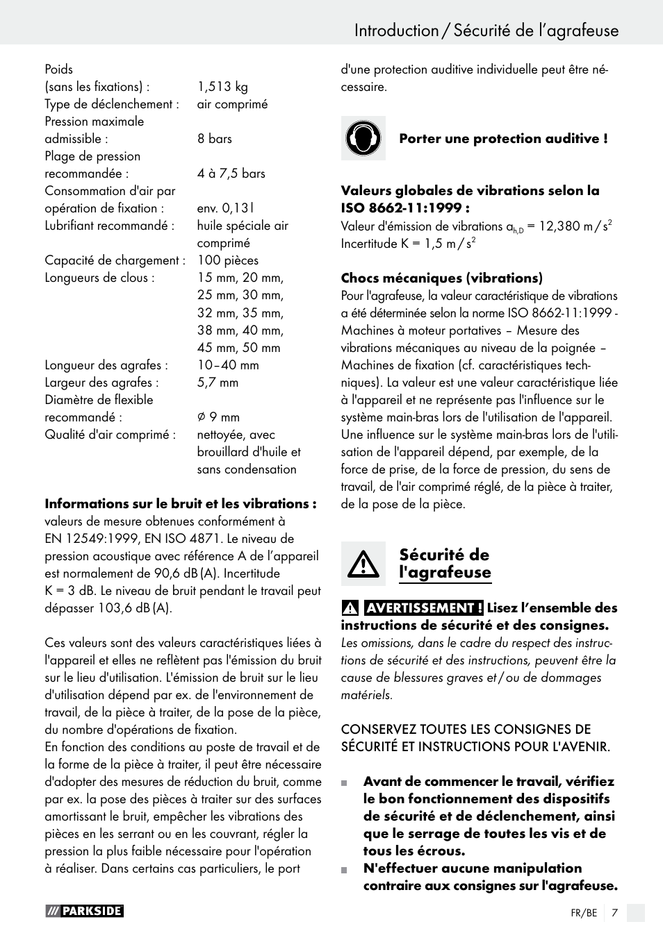 Sécurité de l'agrafeuse | Parkside PDT 40 B2 User Manual | Page 7 / 37