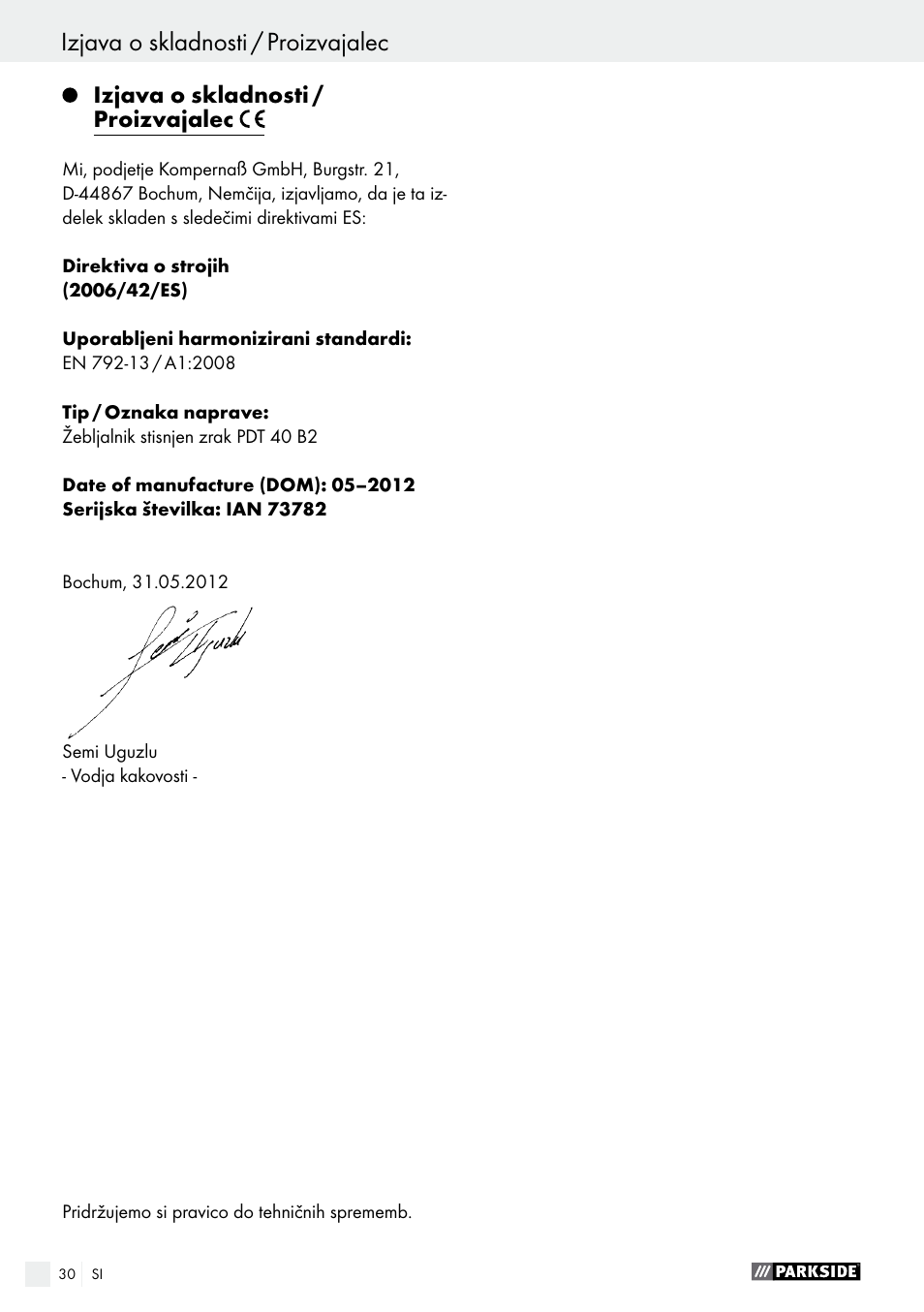 Parkside PDT 40 B2 User Manual | Page 30 / 57