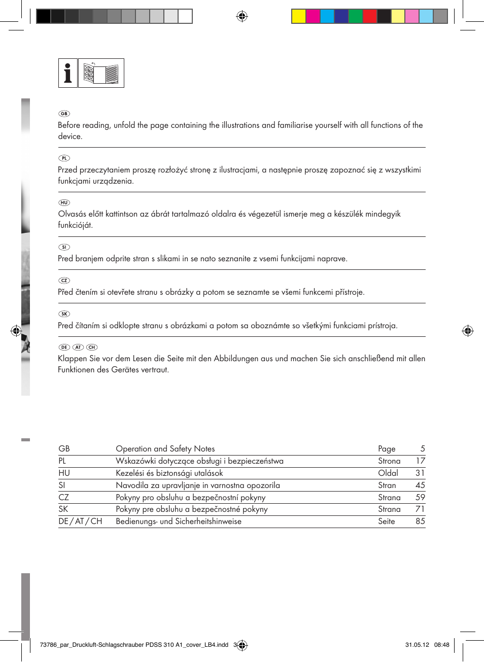 Parkside PDSS 310 A1 User Manual | Page 2 / 98