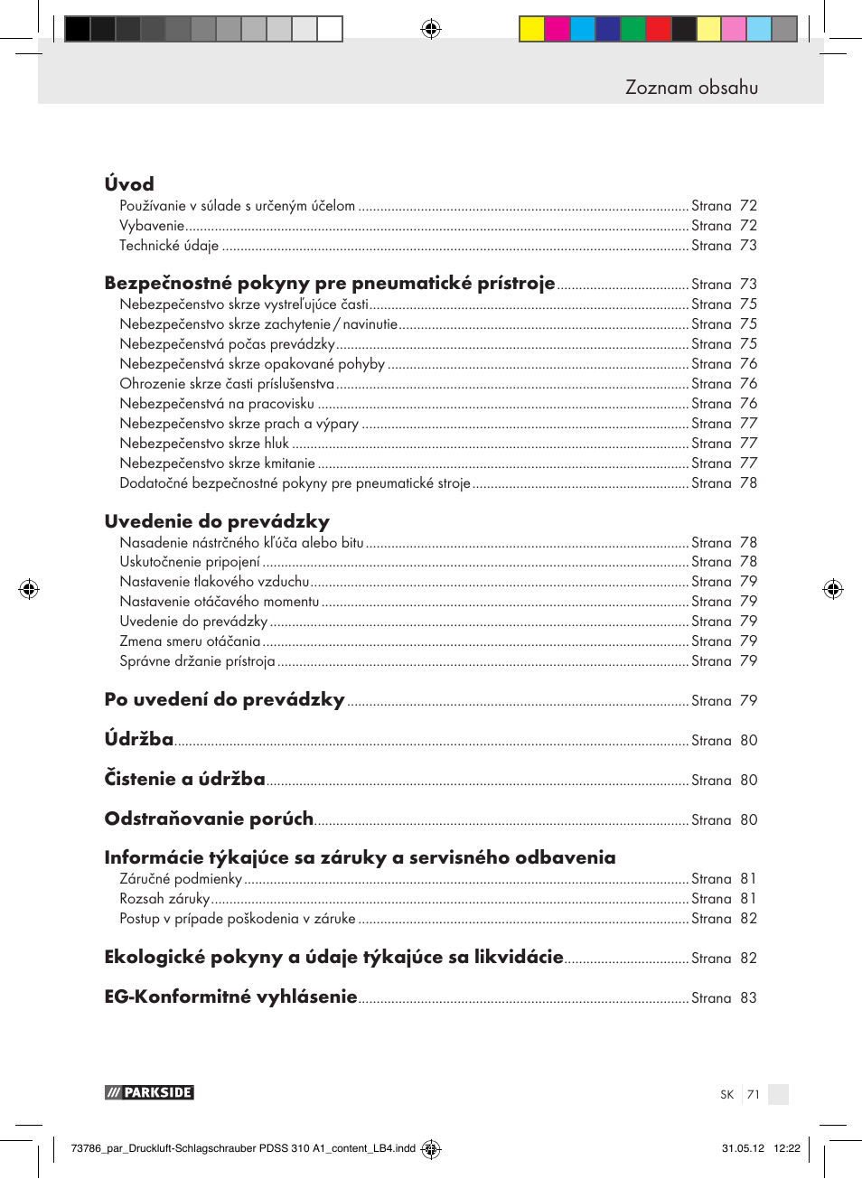 Parkside PDSS 310 A1 User Manual | Page 71 / 98