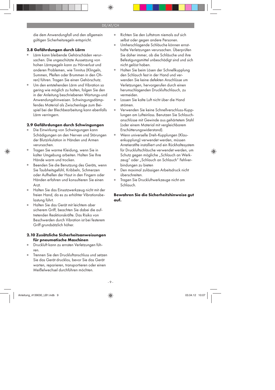 Parkside PDMH 4500 A2 User Manual | Page 9 / 62