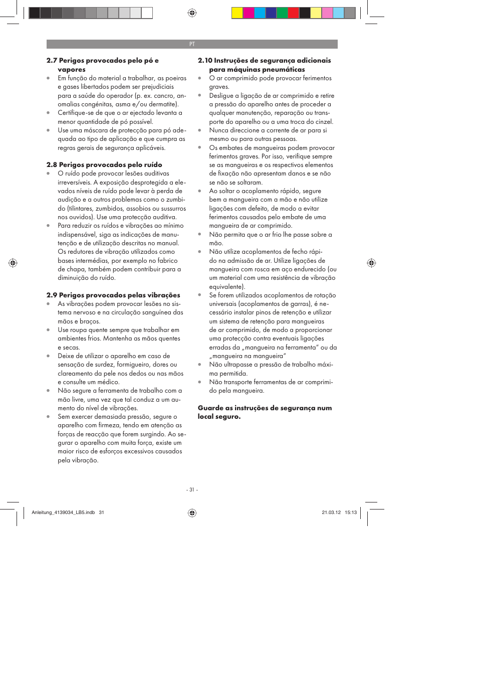 Parkside PDMH 4500 A2 User Manual | Page 31 / 62