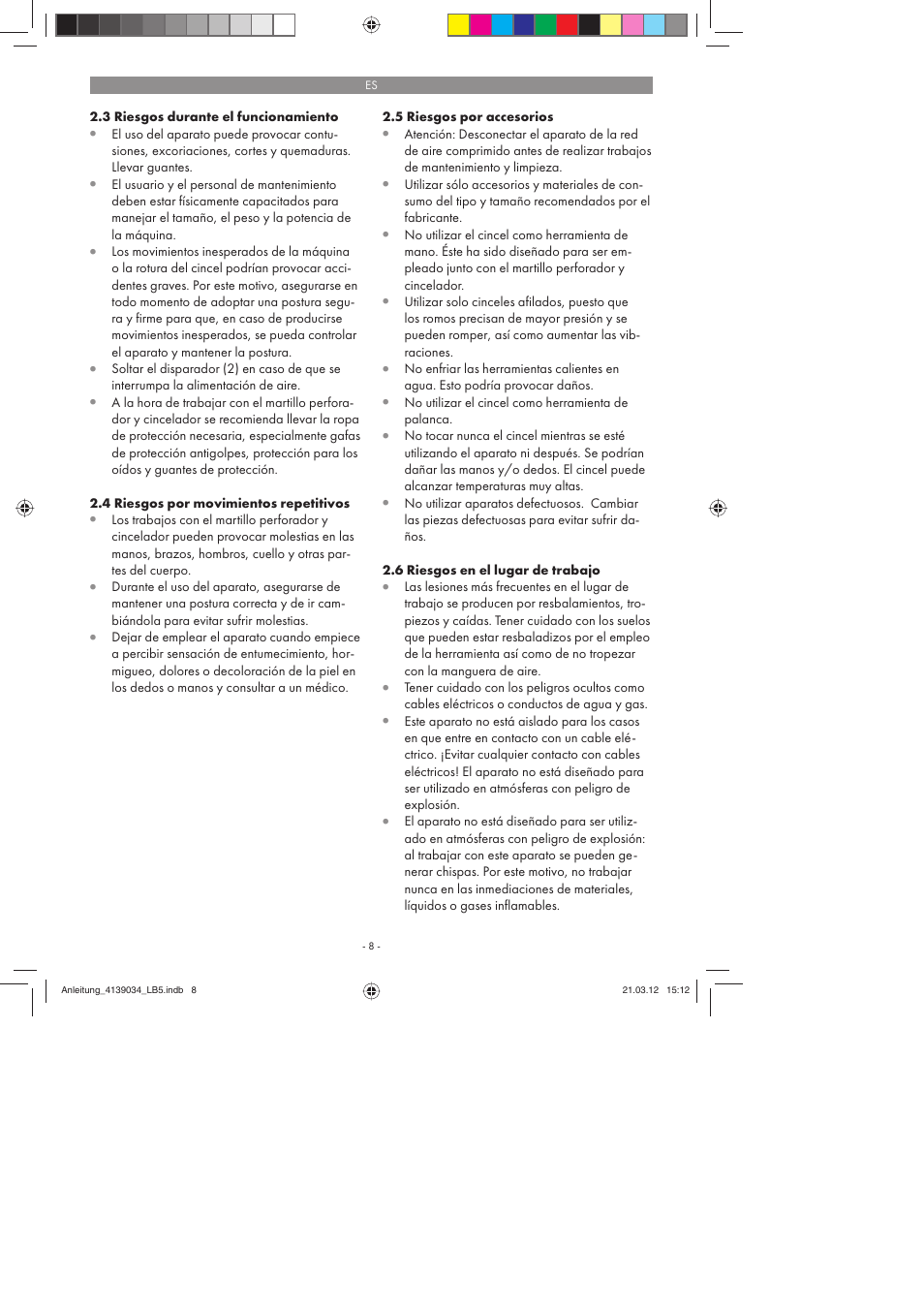 Parkside PDMH 4500 A2 User Manual | Page 8 / 62