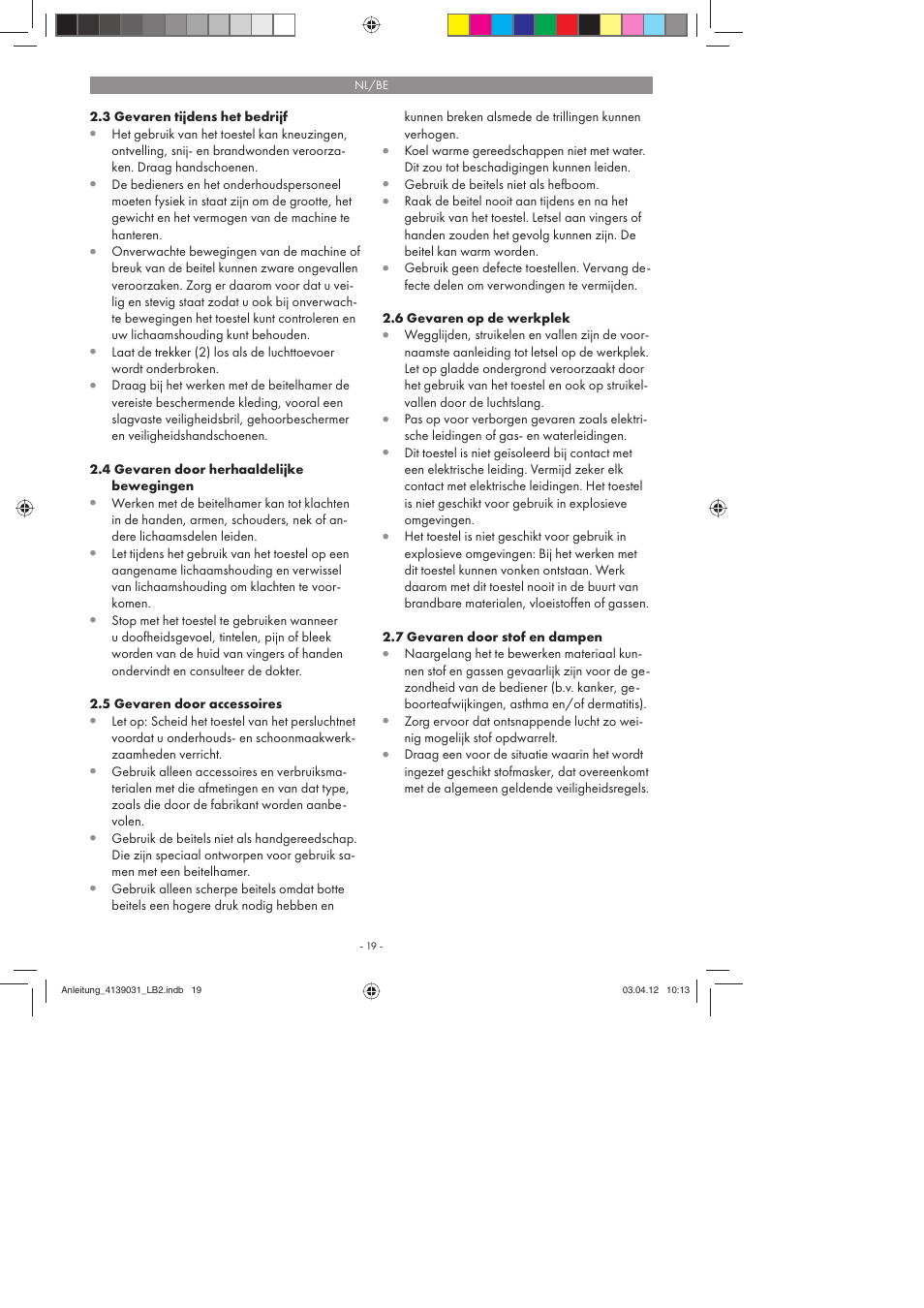 Parkside PDMH 4500 A2 User Manual | Page 19 / 50