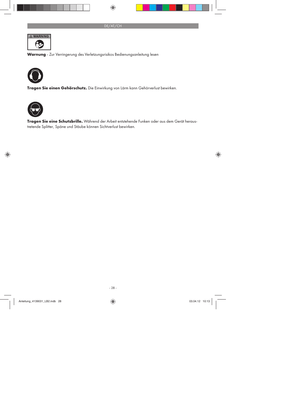 Parkside PDMH 4500 A2 User Manual | Page 28 / 50