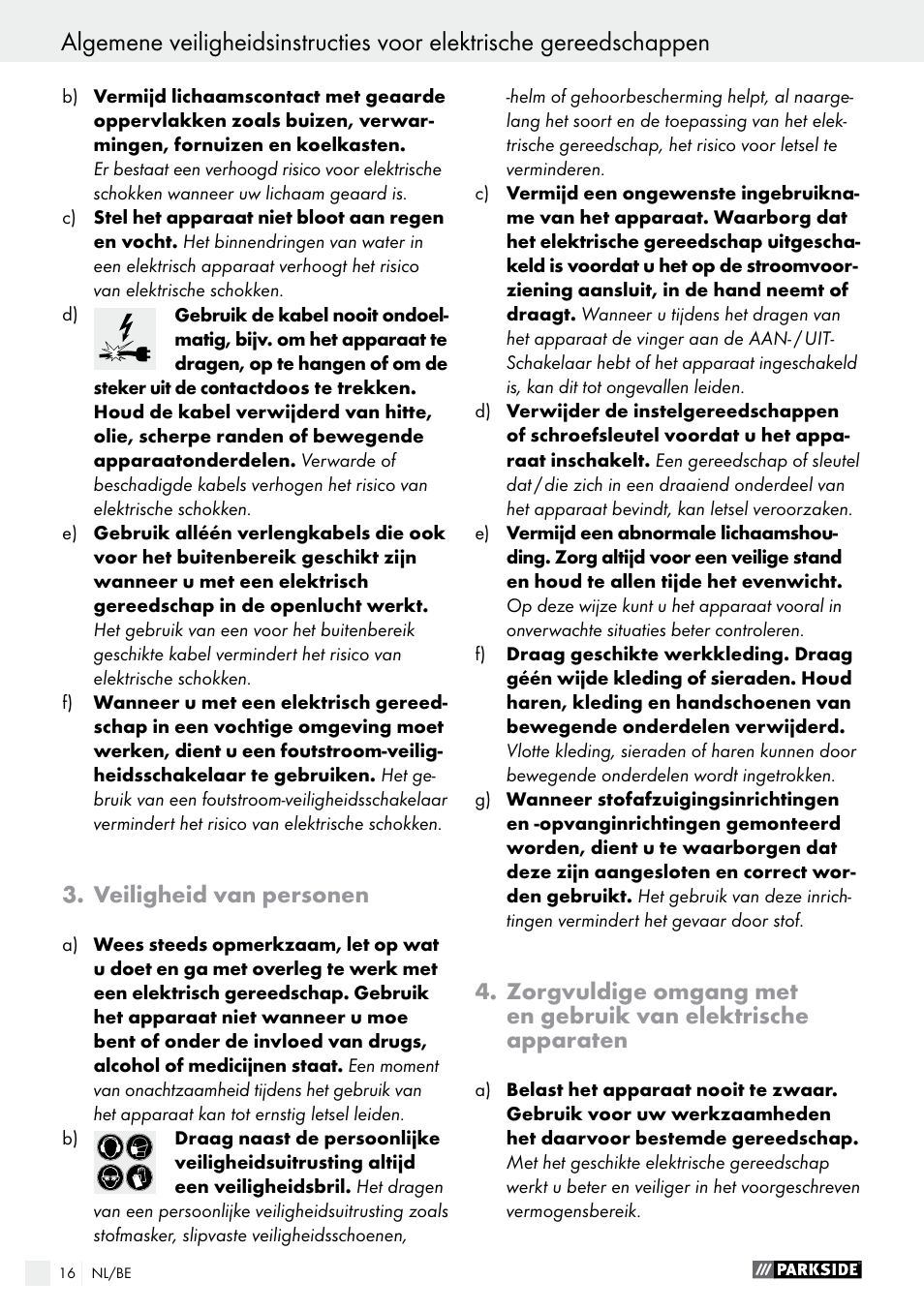 Parkside PES 200 B1 User Manual | Page 16 / 41