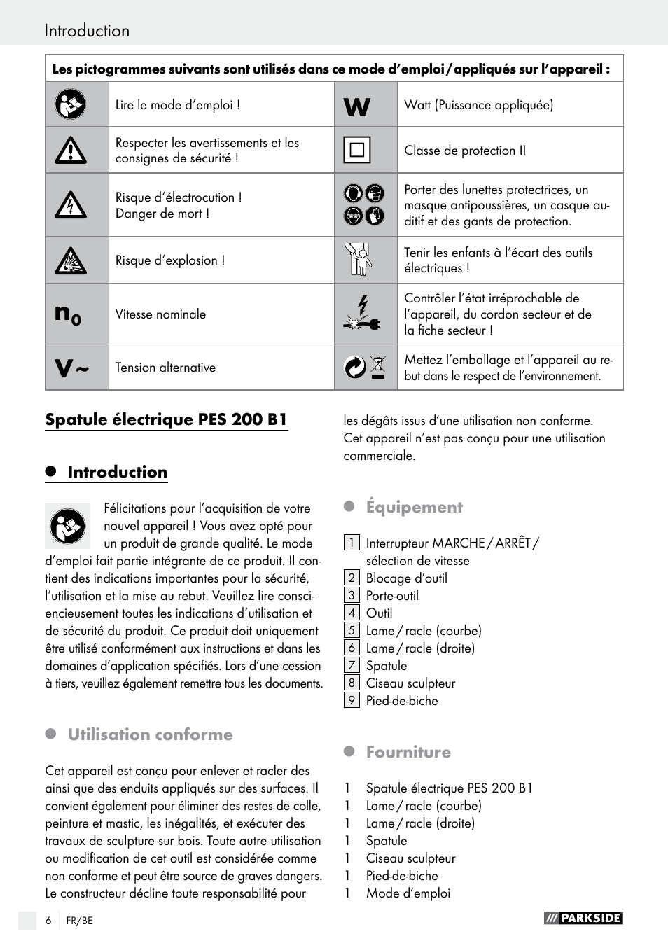 Parkside PES 200 B1 User Manual | Page 6 / 41