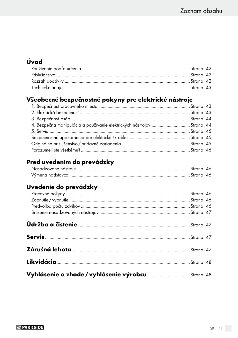 Parkside PES 200 B1 User Manual | Page 41 / 58