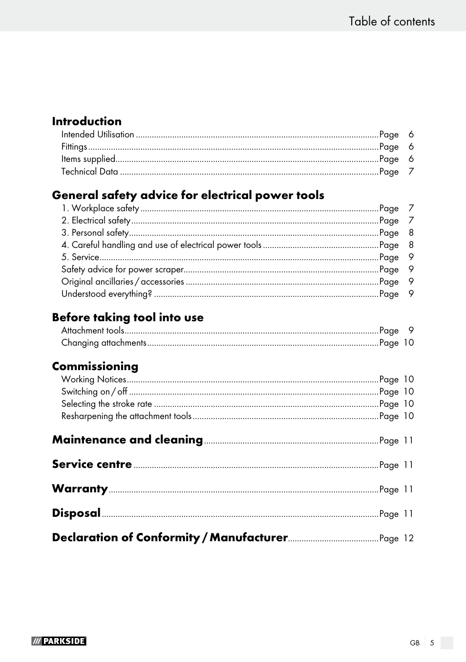 Parkside PES 200 B1 User Manual | Page 5 / 58