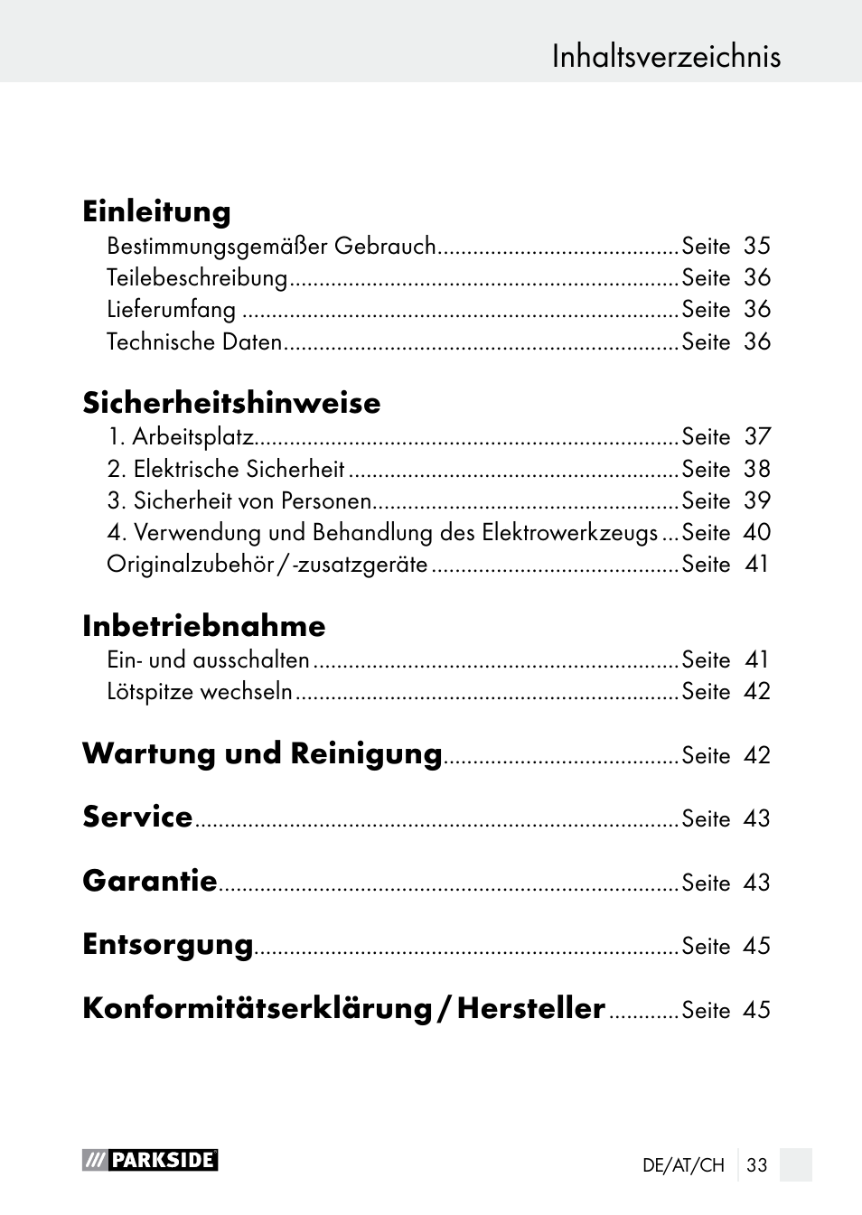 Parkside PLP 100 A1 User Manual | Page 33 / 60