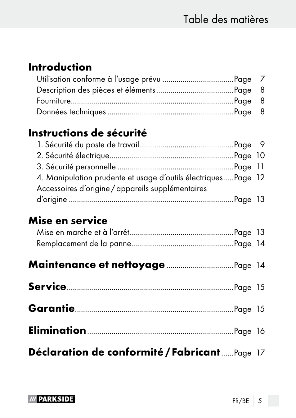 Parkside PLP 100 A1 User Manual | Page 5 / 60