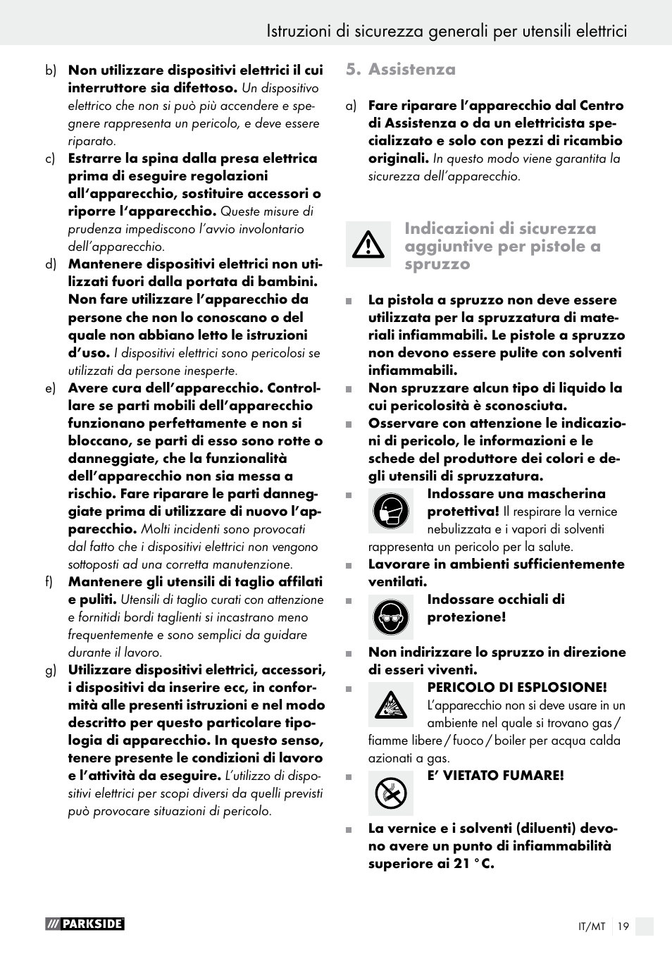 Assistenza | Parkside PFS 100 B2 User Manual | Page 19 / 54