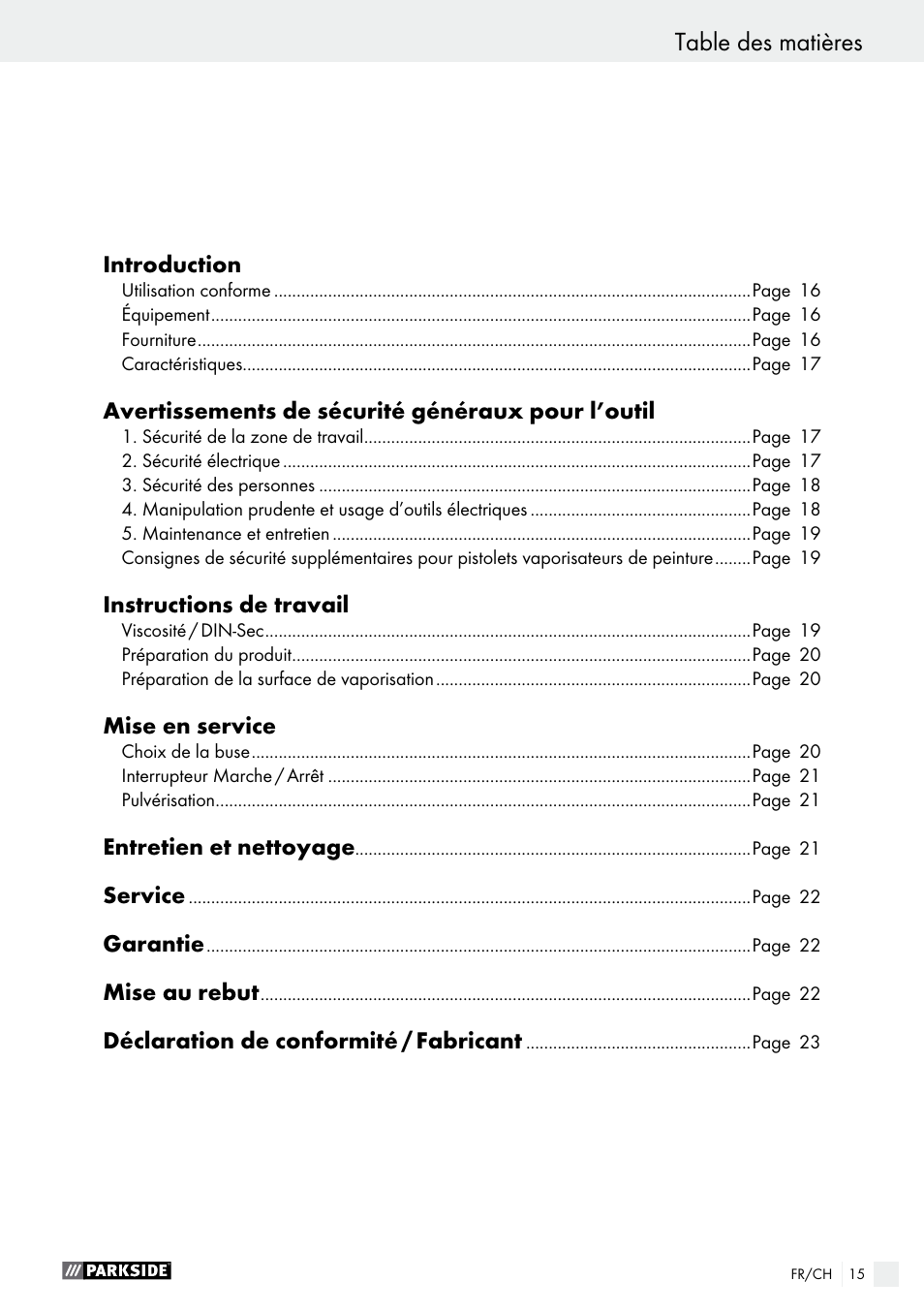 Parkside PFS 100 B2 User Manual | Page 15 / 44