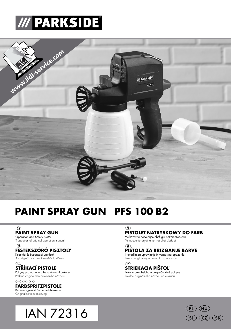 Parkside PFS 100 B2 User Manual | 72 pages