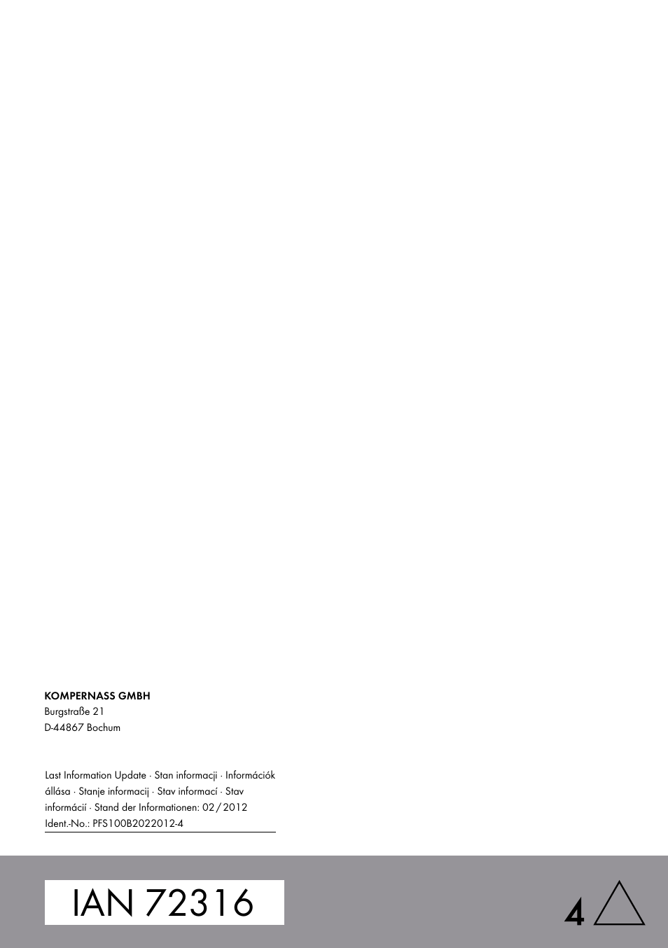 Parkside PFS 100 B2 User Manual | Page 72 / 72