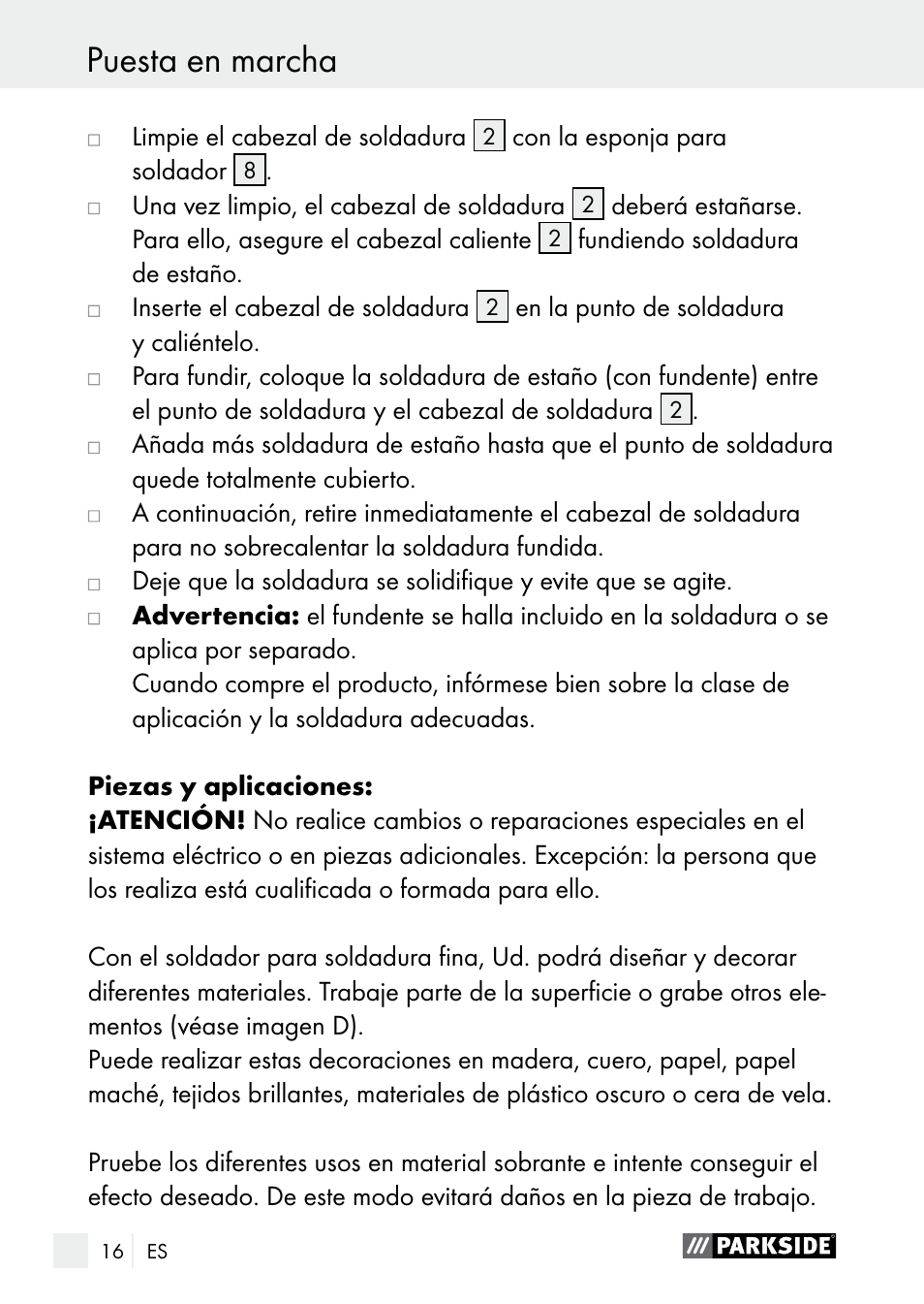 Parkside PLBS 30 A1 User Manual | Page 16 / 90