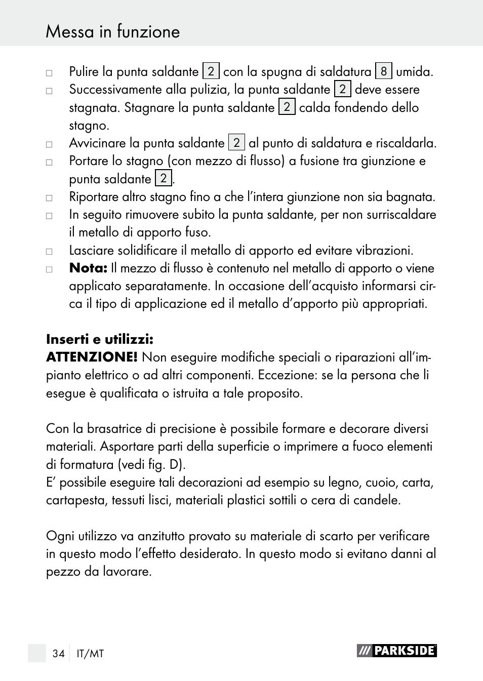 Parkside PLBS 30 A1 User Manual | Page 34 / 90