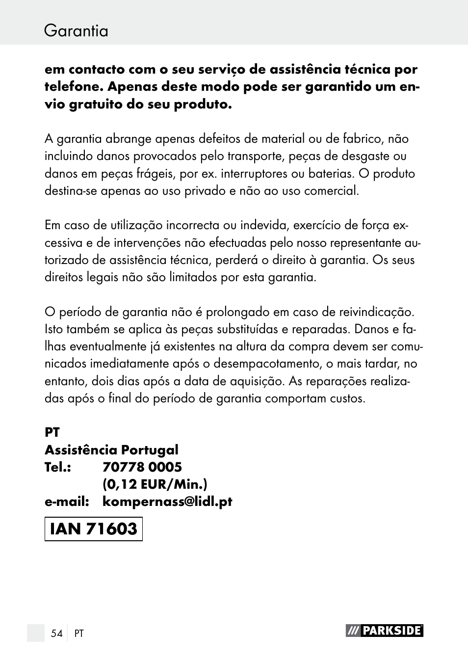 Parkside PLBS 30 A1 User Manual | Page 54 / 90
