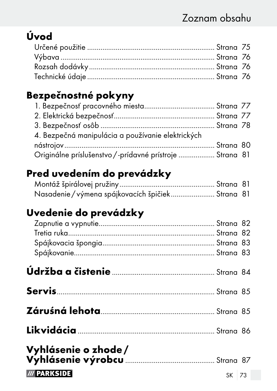 Parkside PLBS 30 A1 User Manual | Page 73 / 106
