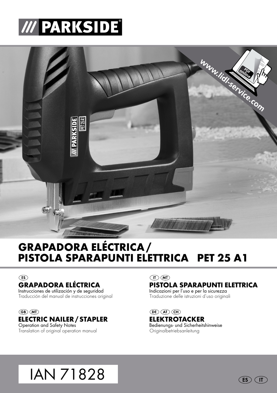 Parkside PET 25 A1 User Manual | 37 pages