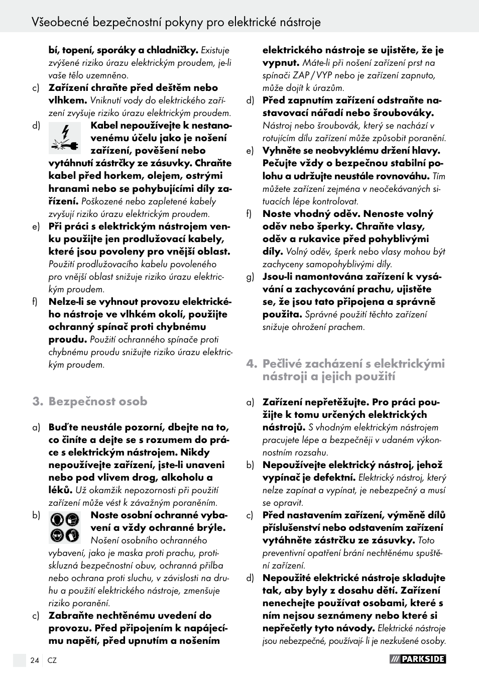 Bezpečnost osob | Parkside PET 25 A1 User Manual | Page 24 / 45