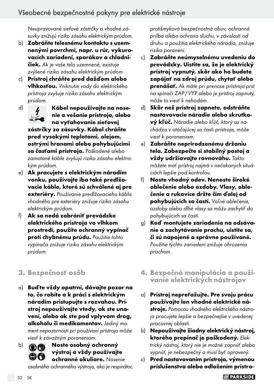 Bezpečnosť osôb | Parkside PET 25 A1 User Manual | Page 32 / 45