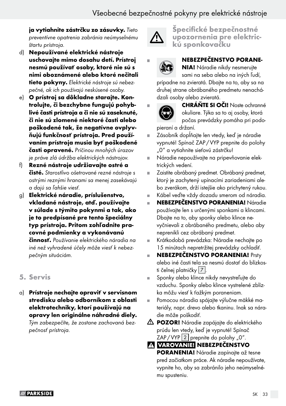 Servis | Parkside PET 25 A1 User Manual | Page 33 / 45