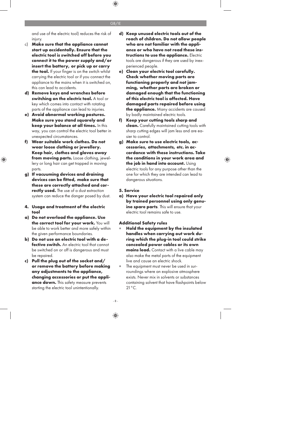 Parkside PFMR 1400 A1 User Manual | Page 8 / 18