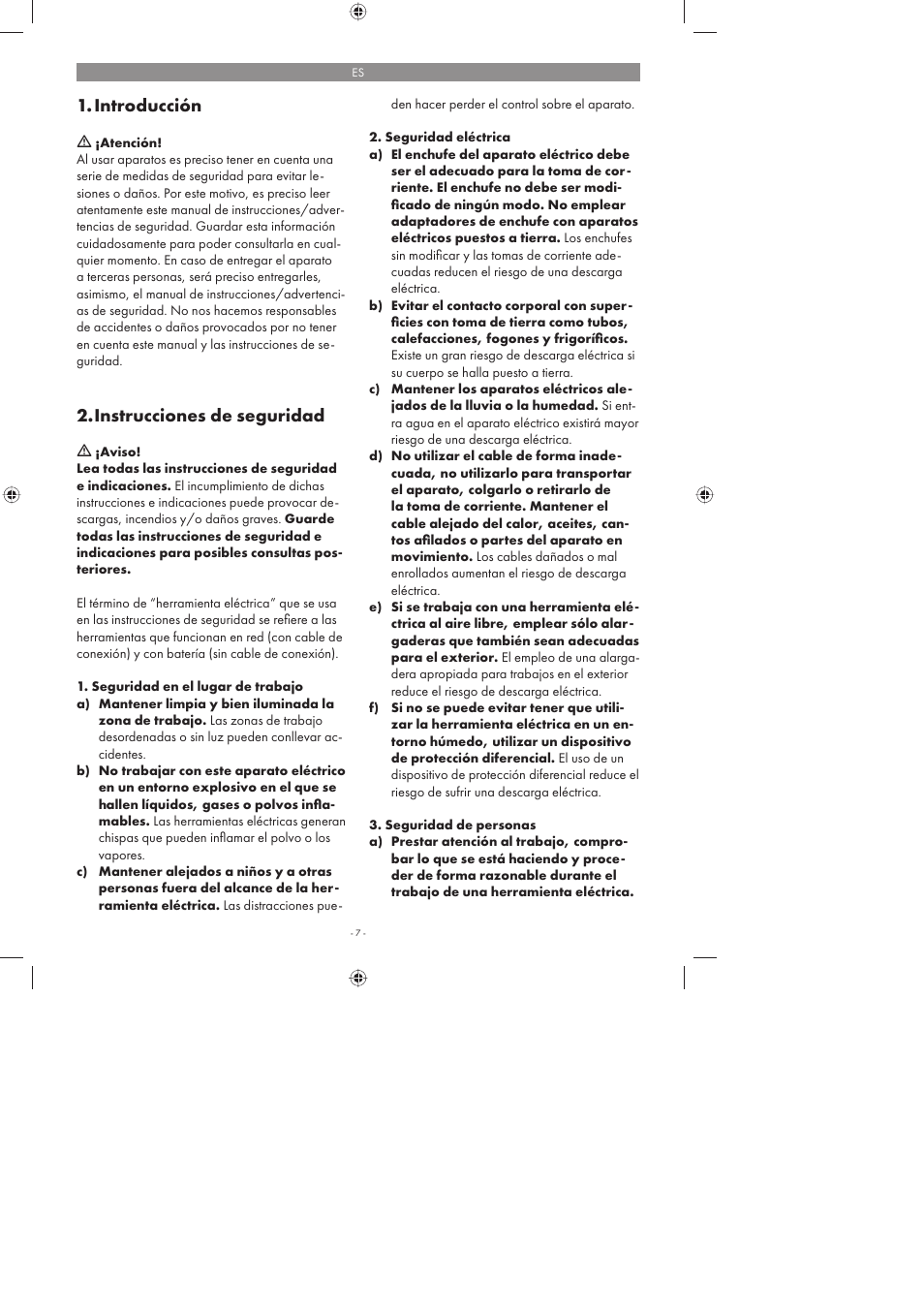 Introducción, Instrucciones de seguridad | Parkside PFMR 1400 A1 User Manual | Page 7 / 50