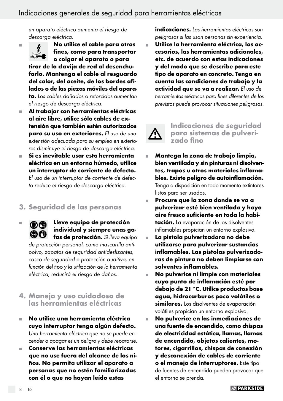 Parkside PFS 280 A1 User Manual | Page 8 / 52