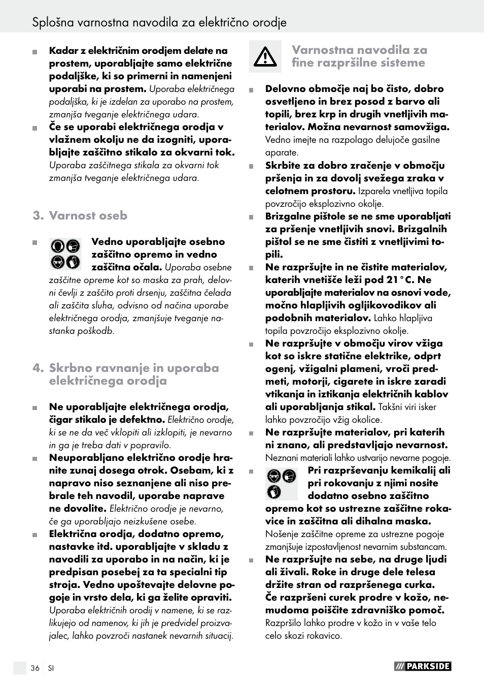 Parkside PFS 280 A1 User Manual | Page 36 / 68