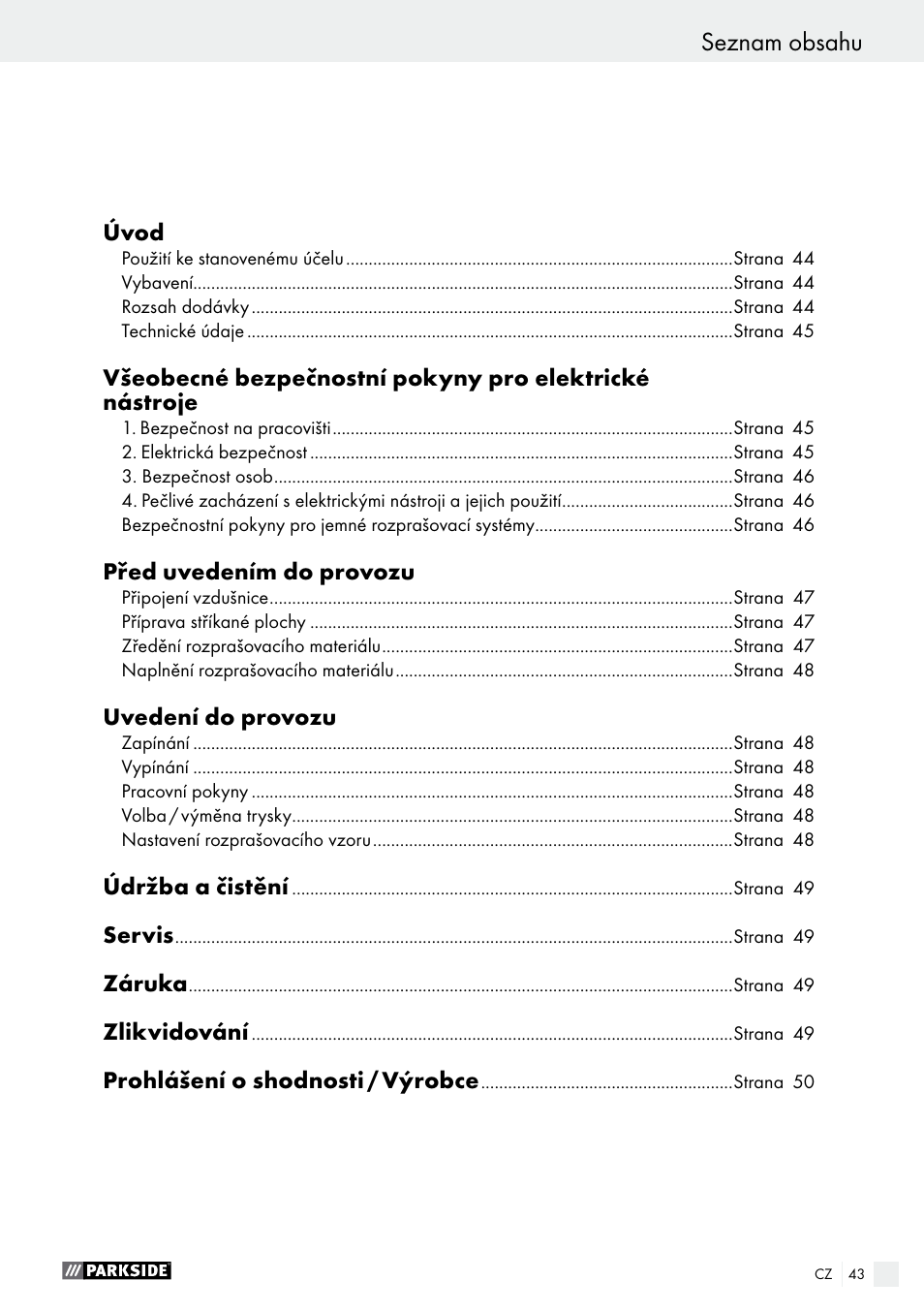 Parkside PFS 280 A1 User Manual | Page 43 / 68