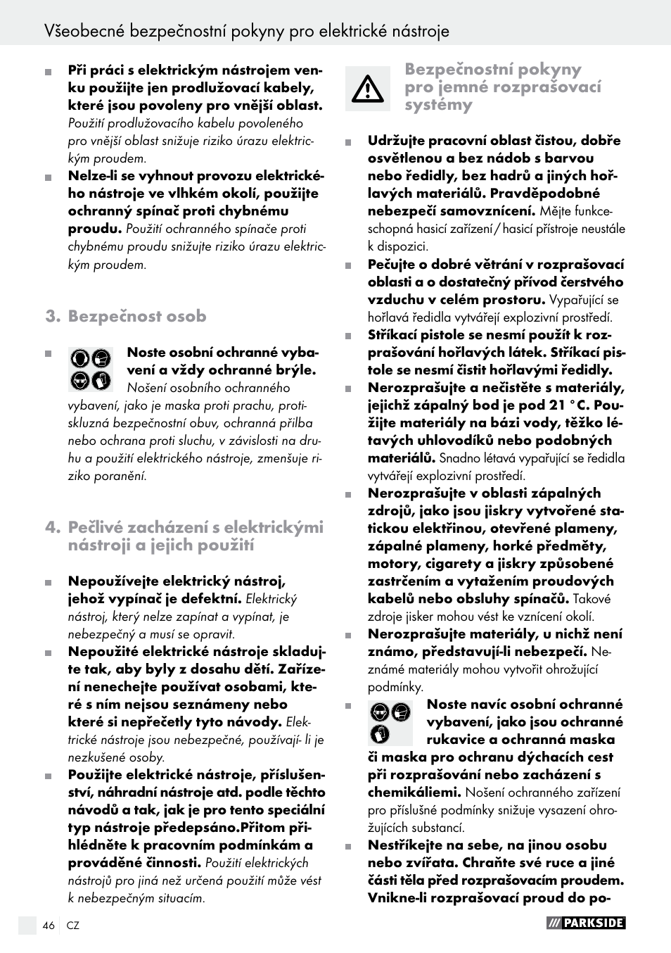 Parkside PFS 280 A1 User Manual | Page 46 / 68