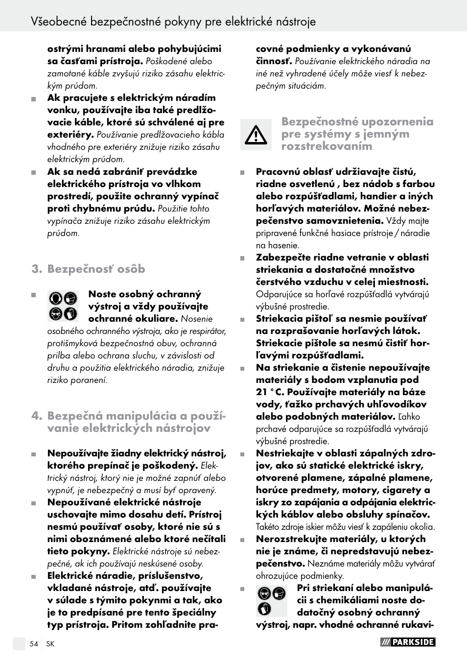 Parkside PFS 280 A1 User Manual | Page 54 / 68