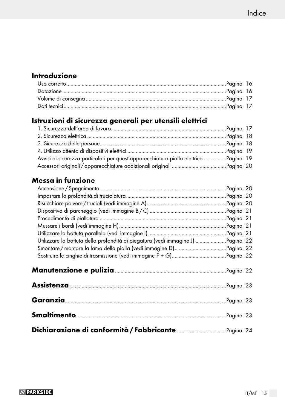 Declaración de conformidad / fabricante indice | Parkside PEH 30 A1 User Manual | Page 15 / 55